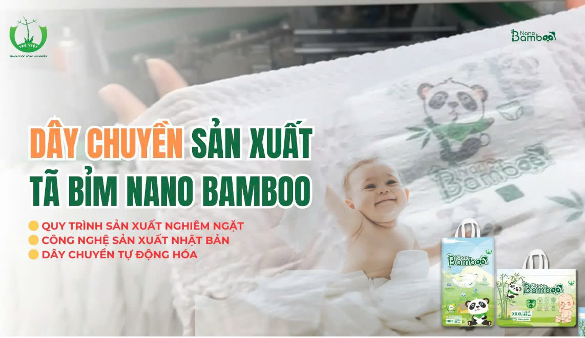 🏭 KHÁM PHÁ DÂY CHUYỀN SẢN XUẤT TÃ BỈM NANO BAMBOO 🏭
